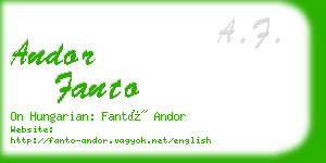 andor fanto business card